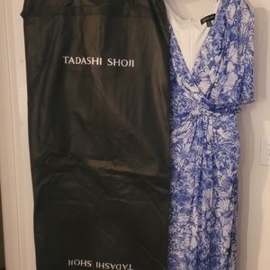 Tadashi Shoji Blue & White Floral Gown